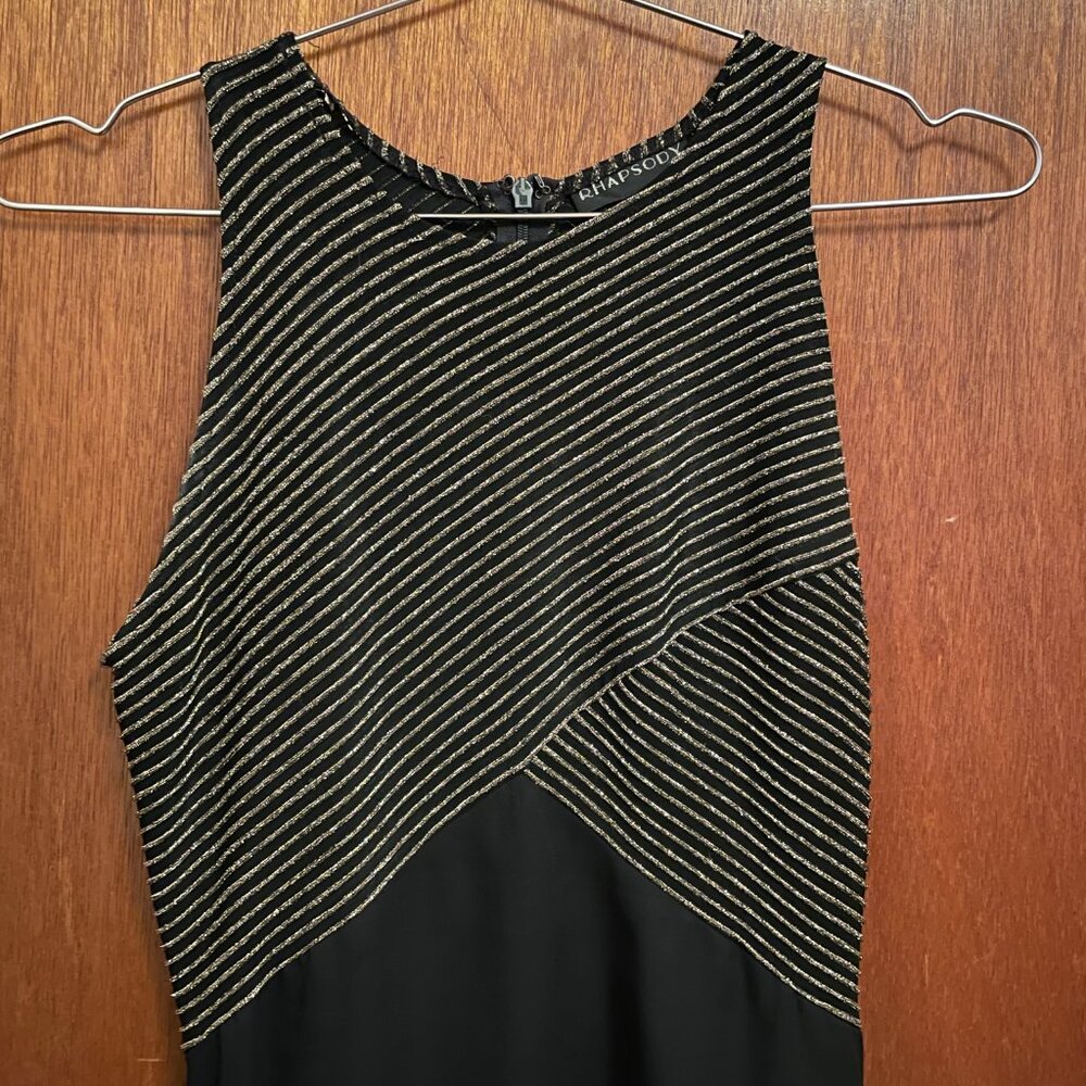 Rhapsody Party Dress Black and Gold Sparkly Size 6 - Picture 2 of 8